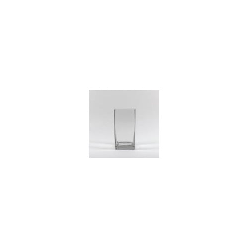 6 by 4-Inch WGV Clear Square Block Glass Vase 6 by 4-Inch WGV Clear Square Block Glass Vase
